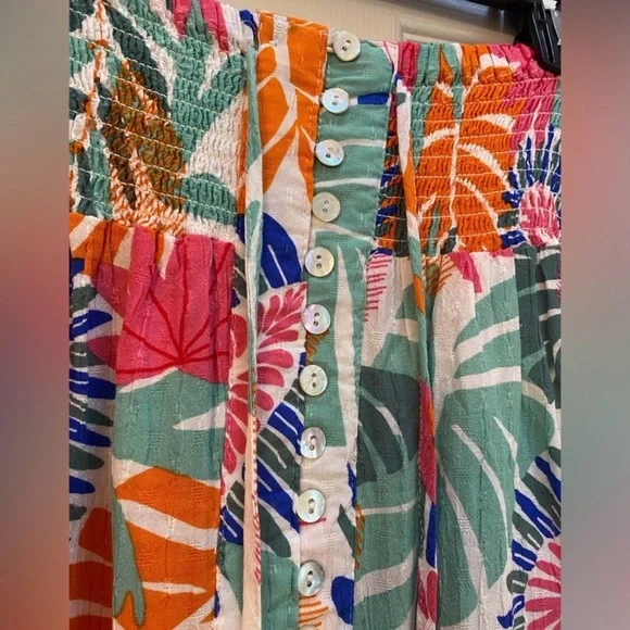 Nicole Miller Women’s Large Boho Maxi Tropical Skirt with Slit Leg Rayon - Picture 5 of 13